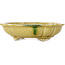 Mokko yellow craquelé bonsai pot by Terahata Satomi Mazan - 182 x 154 x 48 mm