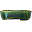 Mokko green bonsai pot by Terahata Satomi Mazan - 160 x 120 x 45 mm