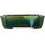 Mokko green bonsai pot by Terahata Satomi Mazan - 160 x 120 x 45 mm