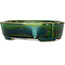 Mokko green bonsai pot by Terahata Satomi Mazan - 160 x 120 x 45 mm