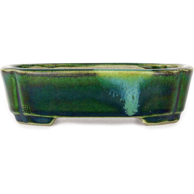 Mokko groene bonsaipot van Terahata Satomi Mazan - 160 x 120 x 45 mm