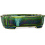 Mokko green bonsai pot by Terahata Satomi Mazan - 160 x 120 x 45 mm