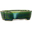 Mokko green bonsai pot by Terahata Satomi Mazan - 160 x 120 x 45 mm
