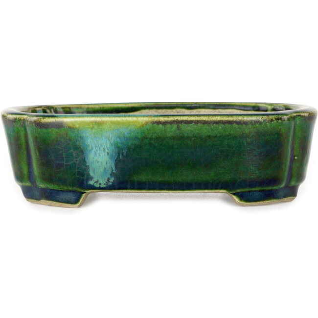 Mokko grüner Bonsaitopf von Terahata Satomi Mazan – 160 x 120 x 45 mm