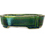 Mokko green bonsai pot by Terahata Satomi Mazan - 160 x 120 x 45 mm