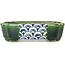 Mokko green and multicolor bonsai pot by Terahata Satomi Mazan - 160 x 120 x 45 mm