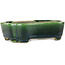 Mokko green and multicolor bonsai pot by Terahata Satomi Mazan - 160 x 120 x 45 mm