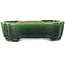 Mokko green and multicolor bonsai pot by Terahata Satomi Mazan - 160 x 120 x 45 mm