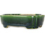 Mokko green and multicolor bonsai pot by Terahata Satomi Mazan - 160 x 120 x 45 mm