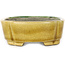 Mokko yellow and green bonsai pot by Terahata Satomi Mazan - 160 x 120 x 45 mm