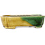Mokko yellow and green bonsai pot by Terahata Satomi Mazan - 160 x 120 x 45 mm
