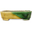 Mokko yellow and green bonsai pot by Terahata Satomi Mazan - 160 x 120 x 45 mm