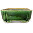Mokko yellow and green bonsai pot by Terahata Satomi Mazan - 160 x 120 x 45 mm