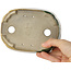 Mokko gele en groene bonsaipot van Terahata Satomi Mazan - 160 x 120 x 45 mm