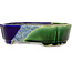 Mokko blue and green bonsai pot by Terahata Satomi Mazan - 160 x 120 x 45 mm
