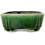 Mokko blue and green bonsai pot by Terahata Satomi Mazan - 160 x 120 x 45 mm