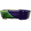 Mokko blue and green bonsai pot by Terahata Satomi Mazan - 160 x 120 x 45 mm