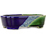 Mokko blue and green bonsai pot by Terahata Satomi Mazan - 160 x 120 x 45 mm