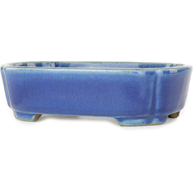 Mokko blue bonsai pot by Terahata Satomi Mazan - 160 x 120 x 45 mm