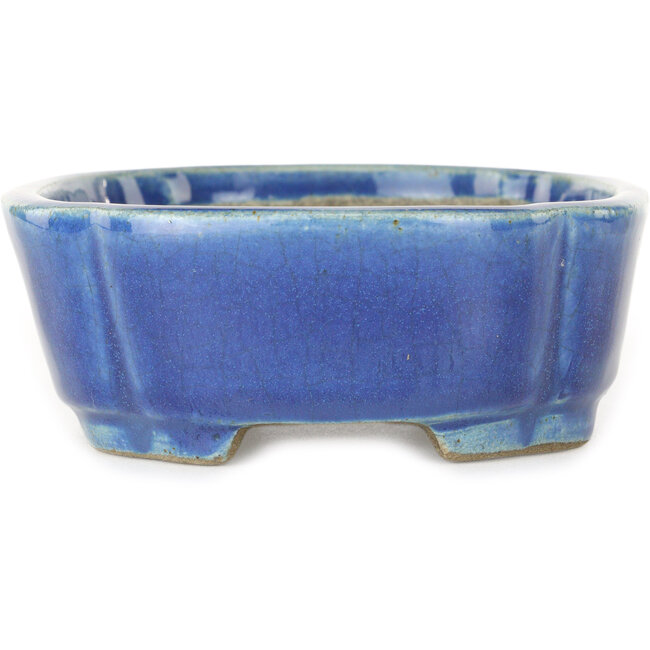 Maceta para bonsái azul Mokko de Terahata Satomi Mazan - 160 x 120 x 45 mm