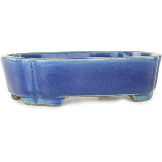 Mokko blauwe bonsaipot van Terahata Satomi Mazan - 160 x 120 x 45 mm