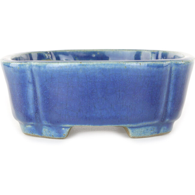 Mokko blauwe bonsaipot van Terahata Satomi Mazan - 160 x 120 x 45 mm