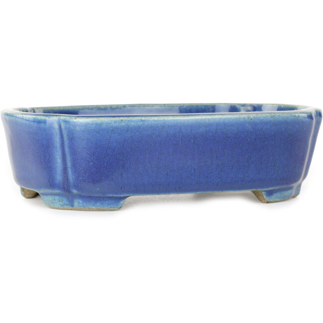 Maceta para bonsái azul Mokko de Terahata Satomi Mazan - 160 x 120 x 45 mm