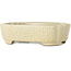 Mokko beige craquelé bonsaipot van Terahata Satomi Mazan - 160 x 120 x 45 mm
