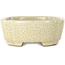Mokko beige craquelé bonsai pot by Terahata Satomi Mazan - 160 x 120 x 45 mm
