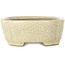 Mokko beige craquelé bonsaipot van Terahata Satomi Mazan - 160 x 120 x 45 mm