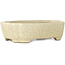 Mokko beige craquelé bonsai pot by Terahata Satomi Mazan - 160 x 120 x 45 mm