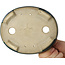 Oval green bonsai pot by Terahata Satomi Mazan - 160 x 130 x 50 mm