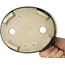Oval green bonsai pot by Terahata Satomi Mazan - 160 x 130 x 50 mm