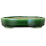 Ovale groene bonsaipot van Terahata Satomi Mazan - 160 x 130 x 34 mm
