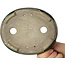 Pot à bonsaï ovale vert par Terahata Satomi Mazan - 160 x 130 x 34 mm