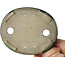Oval green bonsai pot by Terahata Satomi Mazan - 160 x 130 x 34 mm
