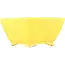 Vaso bonsai quadrato giallo di Seizan - 103 x 104 x 57 mm