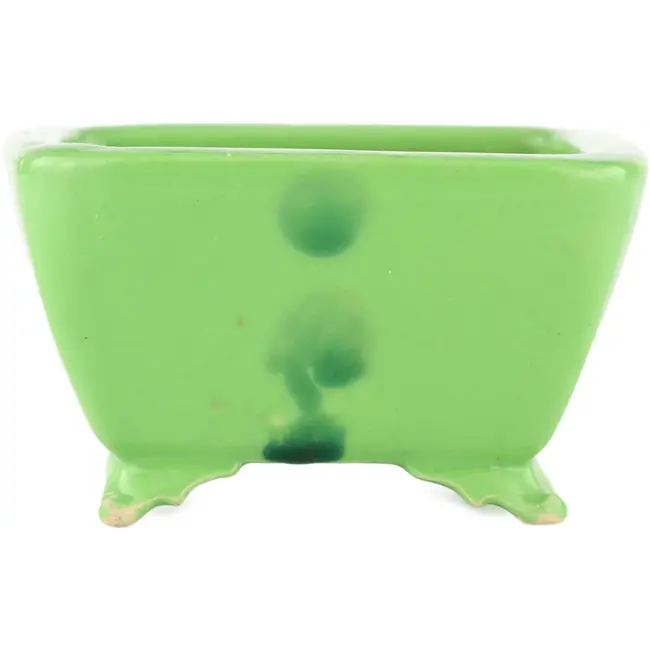 Maceta cuadrada verde para bonsái de Seizan - 100 x 97 x 55 mm