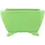 Square green bonsai pot by Seizan - 100 x 97 x 55 mm