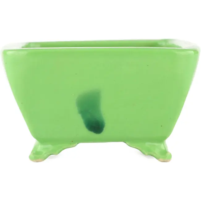 Vierkante groene bonsaipot van Seizan - 100 x 97 x 55 mm