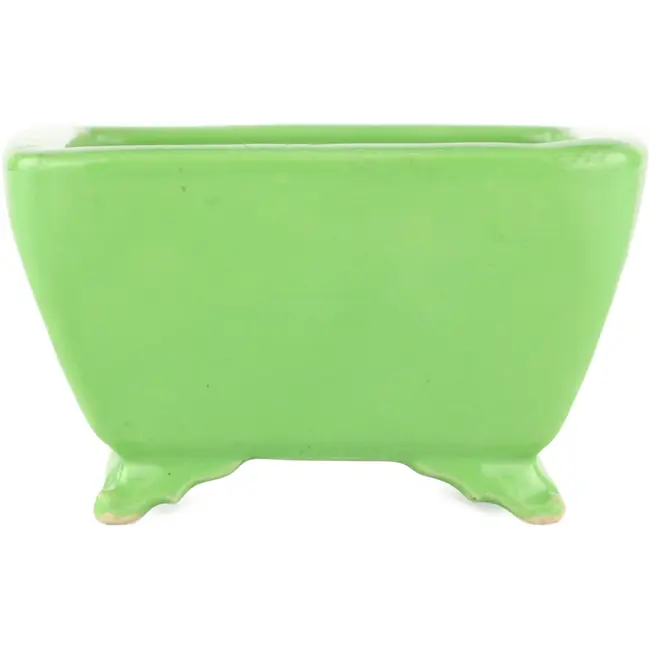 Maceta cuadrada verde para bonsái de Seizan - 100 x 97 x 55 mm