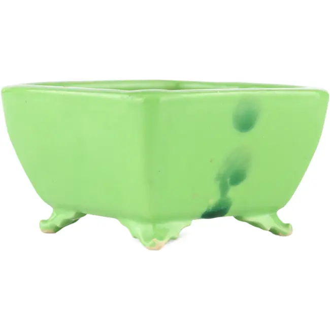 Vaso bonsai quadrato verde di Seizan - 100 x 97 x 55 mm