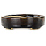 Oval brown bonsai pot by Terahata Satomi Mazan - 140 x 115 x 30 mm
