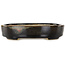 Vaso bonsai ovale marrone di Terahata Satomi Mazan - 140 x 115 x 30 mm