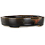 Pot à bonsaï ovale marron par Terahata Satomi Mazan - 140 x 115 x 30 mm