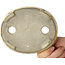 Oval warm white and multicolor bonsai pot by Terahata Satomi Mazan - 140 x 115 x 30 mm