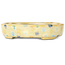 Oval warm white and multicolor bonsai pot by Terahata Satomi Mazan - 140 x 115 x 30 mm