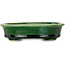 Maceta ovalada para bonsái verde de Terahata Satomi Mazan - 140 x 115 x 35 mm