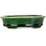 Vaso bonsai ovale verde di Terahata Satomi Mazan - 140 x 115 x 35 mm