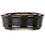 Vaso bonsai ovale marrone di Terahata Satomi Mazan - 135 x 110 x 35 mm